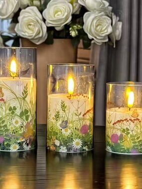 3pc Flameless Candle Set - New